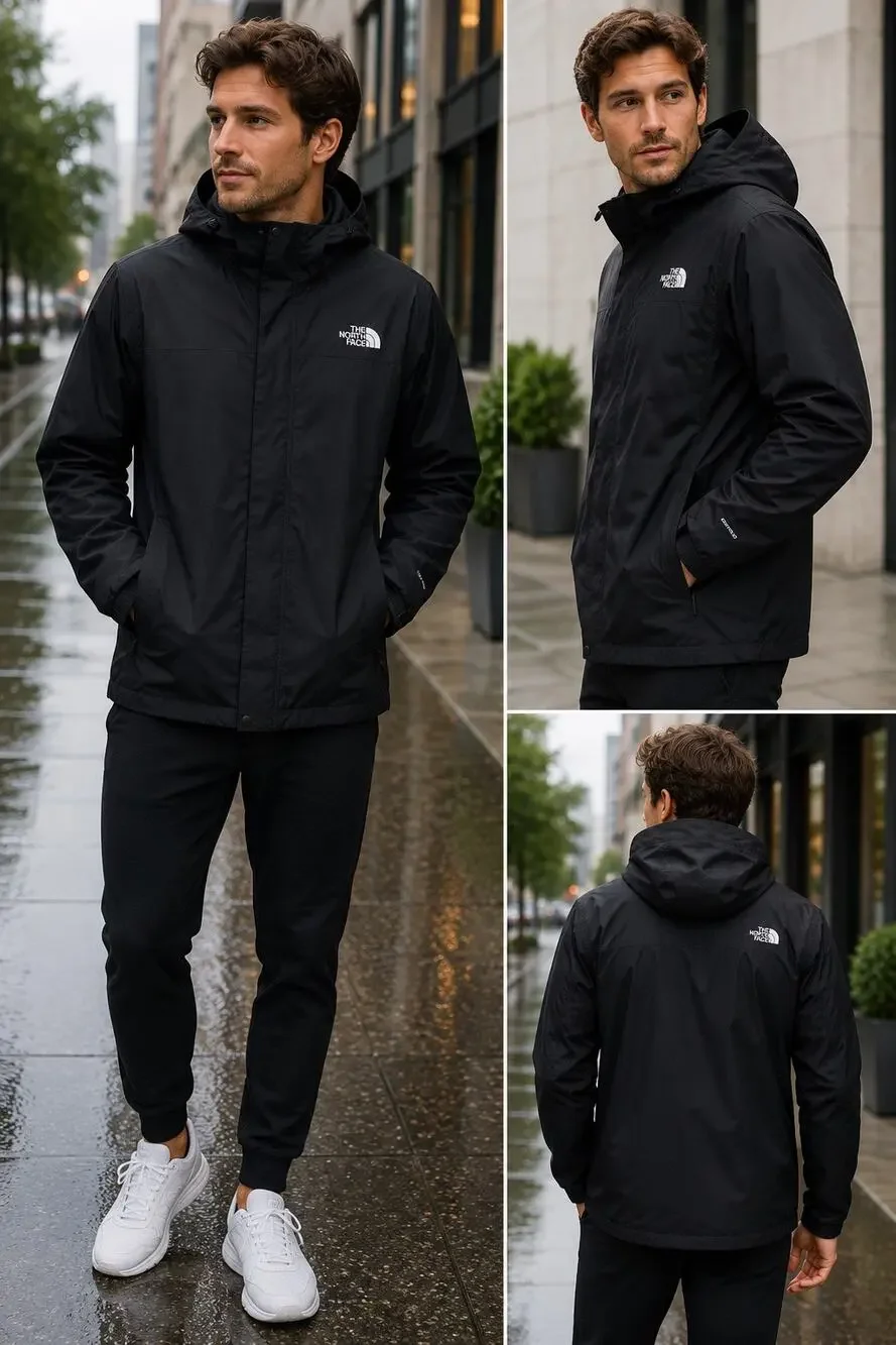 The North Face DryVent Waterproof Rain Jacket Black Hooded Shell Gorpcore Large